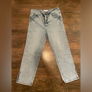 Vervet by Flying Monkey Leona Jeans Straight Leg Split Hem Size 30